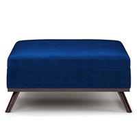 Simpli Home - Owen Square Coffee Table Storage Ottoman - Blue - Left View