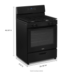 Whirlpool - 30 in. Wide 4 burners 5.1 cu. ft. Freestanding Gas Range with Broiler Drawer - Black - Left View