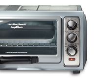 Hamilton Beach - Easy Reach Toaster Oven with Roll-Top Door - Silver - Left View