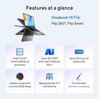 ASUS - Vivobook 14 Flip Touch FHD+ OLED Laptop - Copilot+ PC - Intel Core Ultra 5 with 16GB Memor... - Left View