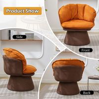 Bestier - Modern Comfy 360° Swivel Accent Chair with Removable Cushion - Orange - Left View