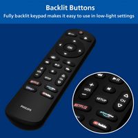 Philips - One-Touch Streaming Remote Control - Black - Left View