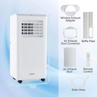 Costway 8000BTU Portable Air Conditioner Cools up to 250 sq.ft 3-in-1 Freestanding Air Cooler wit... - Left View
