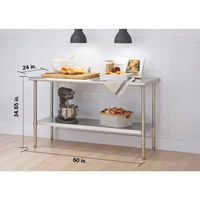TRINITY EcoStorage® | 60x24x35 | Stainless Steel Workbench | NSF - Stainless Steel - Left View