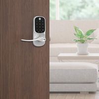 Yale - Assure Lock - Smart Lock Wi-Fi Lever with Touchscreen Keypad | Key Access - Satin Nickel - Left View