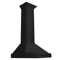 ZLINE - 30 inches - Convertible & Externally Vented - Wall Range Hood - Black stainless steel - Left View