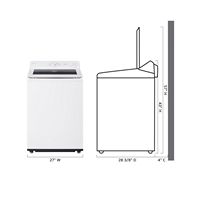 LG - 4.8 Cu. Ft. High-Efficiency Smart Top Load Washer with EasyUnload - Alpine White - Left View