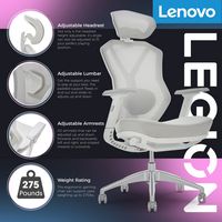 Lenovo - Legion Mesh Gaming Chair - Phantom Gray - Left View