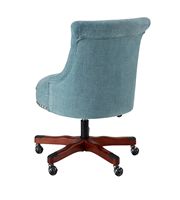 Linon Home Décor - Scotmar Plush Button-Tufted Adjustable Office Chair With Wood Base - Aqua - Left View