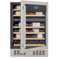 Wine Enthusiast - SommSeries2 46 Bottle Dual Zone with VinoView Display Shelving - Stainless Steel - Left View