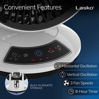 Lasko - Whirlwind Orbital Motion Air Circulator Fan with Timer and Remote Control - White - Left View