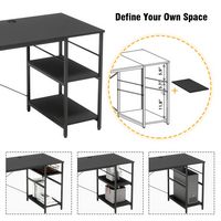Bestier 59inch L Shaped Desk with Shelves Home Office Gaming Computer Desk - black - Left View