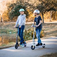GoTrax - XR Glow Electric Scooter w/ 11mi Max Operating Range & 10mph Max Speed - Black - Left View