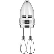 KitchenAid - 9-Speed Hand Mixer with Turbo Beater II Accessories - White - Left View