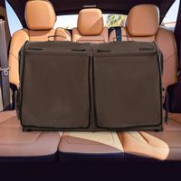 Costway - Portable Pet Carrier Kennel Cat Dog Crate Twin Compartments w/ Mats Litter Box - Brown - Left View