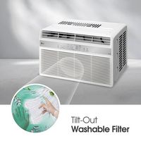 LG - 450 Sq. Ft. 10,000 BTU Window Air Conditioner - White - Left View