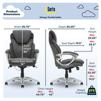 Serta - Bryce Bonded Leather Executive Office Chair - Gray - Left View