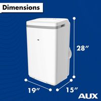 AuxAC - 400 Sq. Ft 13,000 BTU Portable Air Conditioner - White - Left View