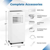 Costway 6500 BTU Portable Air Conditioner Cools up to 350 sq.ft 3 in 1 Air Cooler with Fan & Dehu... - Left View