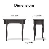 Finch - Thaddeus Console Oval Table - Dark Gray - Left View