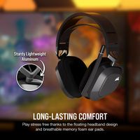 CORSAIR - HS80 MAX Wireless Gaming Headset for PC, PS5, PS4 - Steel Gray - Left View