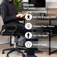 Mind Reader - Gel Memory Foam Seat Cushion with Tailbone Cutout, Air-Cloud Technology Ergonomic S... - Left View