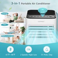 Costway 10000 BTU Portable Air Conditioner Cools up to 350 sq.ft 3-in-1 Air Cooler with Fan Dehum... - Left View