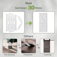 Bestier - Sliding Barn Door with Wood Paneling and Installation Hardware Kit PVC-Surfaced Closet ... - Left View