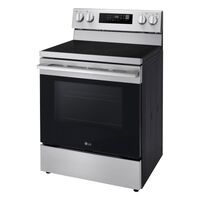LG - 30-in Wide 6.3 Cu. Ft. Freestanding Electric Convection Smart Range with 4 Elements, Air Fry... - Left View
