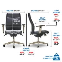 La-Z-Boy - Baylor Modern Bonded Leather Executive Chair - Black - Bonded Leather - Left View