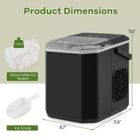 Costway Countertop Ice Maker Portable Ice Making Machine 6-13 Mins 9 Ice 26.5 lbs/24 Hrs Black - ... - Left View