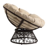 OSP Home Furnishings - Papasan Chair - Cream - Left View