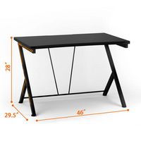 Costway - Gaming Desk Computer Desk PC Laptop Table Workstation Home Office Ergonomic New - Black - Left View