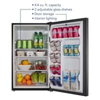 Insignia™ - 4.4 Cu. Ft. Mini Fridge with Glass Door and ENERGY STAR Certification - Gray - Left View