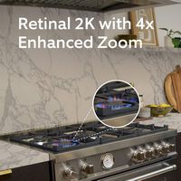 Ring - Indoor Cam Plus, Plug-In, Retinal 2K for enhanced video quality, 4x Zoom, Low-Light Sight ... - Left View