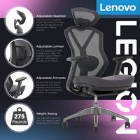 Lenovo - Legion Mesh Gaming Chair - Space Gray - Left View