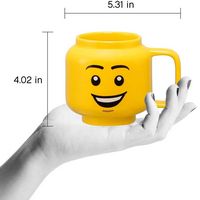 Room Copenhagen - LEGO: Classic Yellow Minifigures Happy Boy Ceramic Mug, 17.9oz - Left View