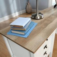 Sauder - Cottage Road L with Oak Finish Top Desk - Soft White - Left View