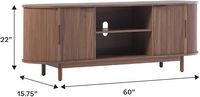 Walker Edison - Modern Reeded 60” TV Stand with Open and Concealed Storage - Mocha - Left View