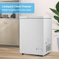 Costway 3.5 Cubic Feet Chest Freezer w/Removable Storage Basket Deep Freezer - White - Left View
