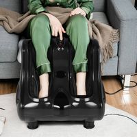 Costway - Leg Massager Shiatsu Kneading Rolling Vibration Heating Foot Calf Black - Black - Left View