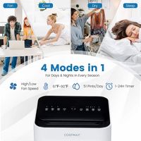 Costway Portable Air Conditioner Cools up to 350 sq.ft 6000 BTU 4-in-1 AC with Cool Fan Humidifie... - Left View