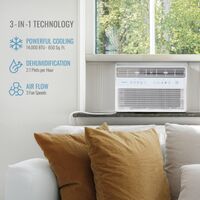Keystone - 14,000 BTU 650 Sq. Ft Window Mounted Inverter Air Conditioner with Remote Control - White - Left View