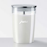 JURA - Glass Milk Container - Clear/Stainless Steel - Left View