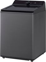 LG - 5.0 Cu. Ft. High-Efficiency Smart Top Load Washer with Easy Unload - Platinum Black - Left View