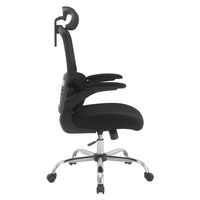 OSP Home Furnishings - Mesh Back Manager’s Chair with Flip Arms and 2-Way Adjustable Headrest - B... - Left View