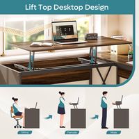 Bestier - L-Shaped Computer Desk with Monitor Stand - Brown - Left View