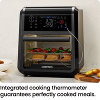 Chefman - ExacTemp 12 Quart 5-in-1 Air Fryer with Integrated Smart Thermometer, 28 Presets - Black - Left View