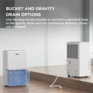 TCL - 25 Pint 2000 Sq. Ft. 4 Quart Bucket Capacity Portable Dehumidifier, ENERGY STAR Certified, ... - Left View