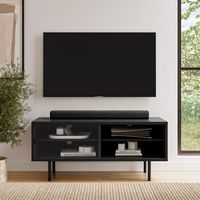 Modular TV Stand with Glass Sliding Door for Most TVs up to 55